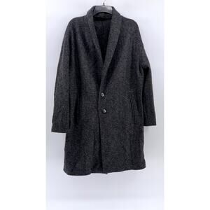 ZARA Men's Charcoal Wool-Blend Two Button Coat SZ S